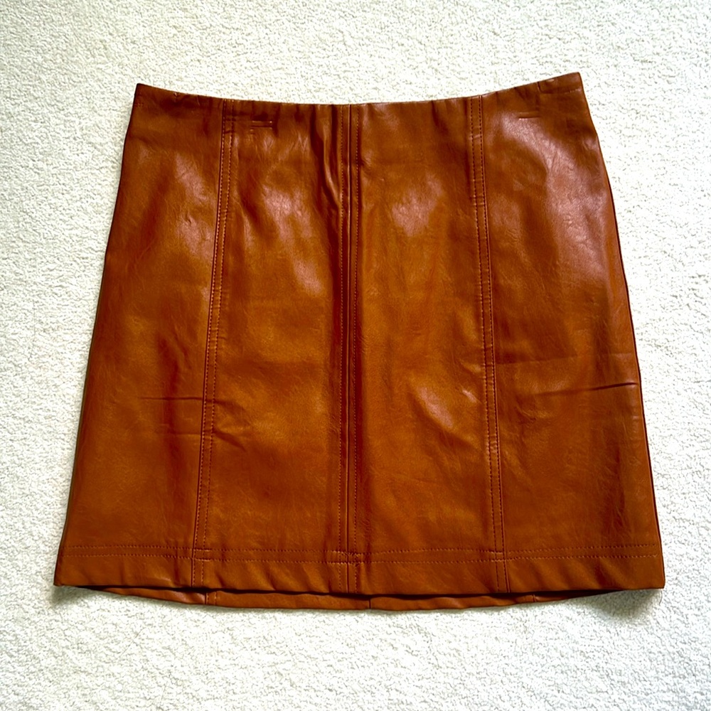 Faux leather skirt